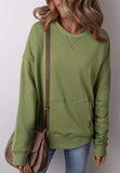 Solid Color Round Neck Long Sleeve Sweatshirt - Trendsi - Flyclothing LLC