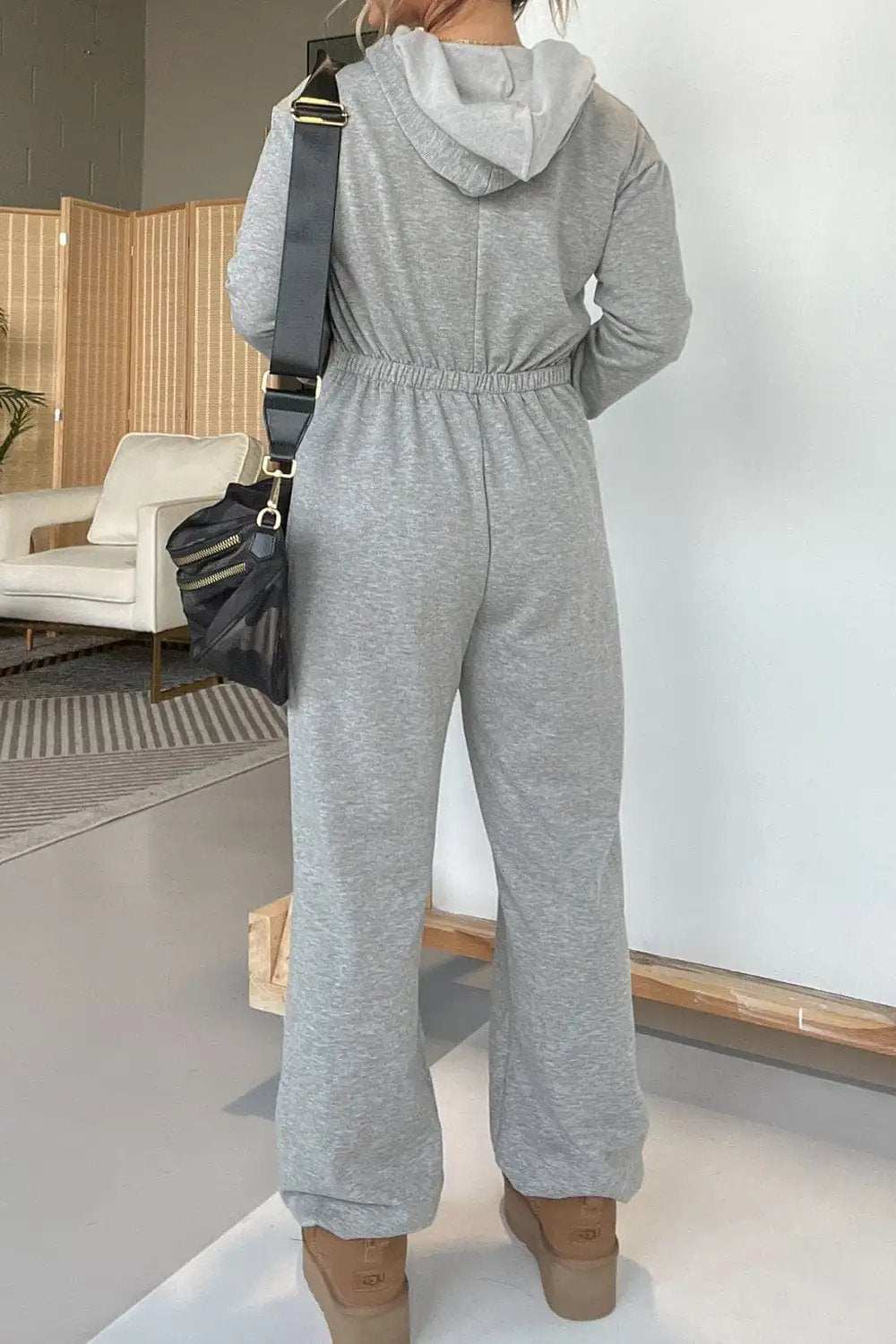 Full Size Drawstring Long Sleeve Jumpsuit - Trendsi - Flyclothing LLC