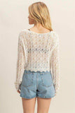 HYFVE Crochet Round Neck Cropped Knit Cover Up - Trendsi - Flyclothing LLC