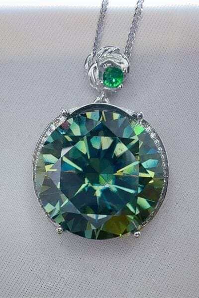 20 Carat Moissanite 925 Sterling Silver Pendant Necklace - Trendsi - Flyclothing LLC