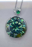 20 Carat Moissanite 925 Sterling Silver Pendant Necklace - Trendsi - Flyclothing LLC