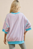Boots Striped Round Neck Half Sleeve T-Shirt - Trendsi - Flyclothing LLC
