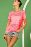 BiBi Burn Out Knit Top with Back Double Twist Detail - Trendsi - Flyclothing LLC