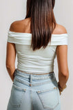 Off-Shoulder Short Sleeve Blouse - Trendsi - Flyclothing LLC
