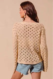 SO ME Geometric Pattern Open Knit Lightweight Sweater - Trendsi - Flyclothing LLC