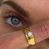 18K Gold-Plated Pearl Ring - Trendsi - Flyclothing LLC