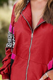 Leopard Zip Up Long Sleeve Hooded Jacket - Trendsi - Flyclothing LLC
