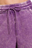 Zenana Acid Wash Fleece Drawstring Shorts With Pockets - Trendsi - Flyclothing LLC