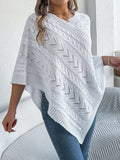 Cable-Knit Openwork Three-Quarter Sleeve Sweater - Trendsi - Flyclothing LLC