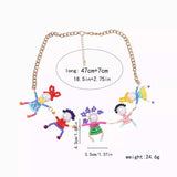 18K Gold-Plated Bead Charm Necklace - Trendsi - Flyclothing LLC