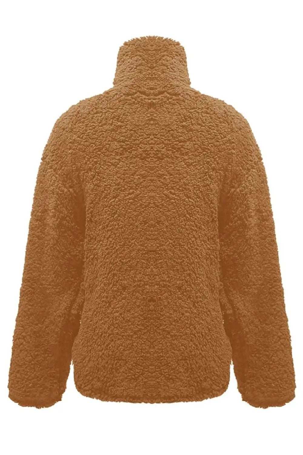 Fuzzy Turtleneck Long Sleeve Sweatshirt - Trendsi - Flyclothing LLC