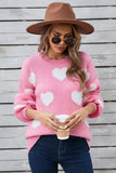 Angel Wings Heart Dropped Shoulder Long Sleeve Sweater - Trendsi - Flyclothing LLC