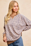 BiBi Leopard Printed French Terry Sweatshirt - Trendsi - Flyclothing LLC