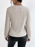 Surplice Dropped Shoulder Long Sleeve T-Shirt - Trendsi - Flyclothing LLC