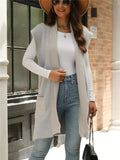 Pocketed Open Front Cap Sleeve Cardigan - Trendsi - Flyclothing LLC