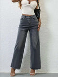 High Rise Wide Leg Jeans - Trendsi - Flyclothing LLC