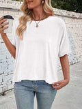 Lovelet Round Neck Half Sleeve T-Shirt - Trendsi - Flyclothing LLC