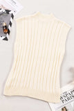 Cable Knit Turtleneck Sweater Vest - Trendsi - Flyclothing LLC