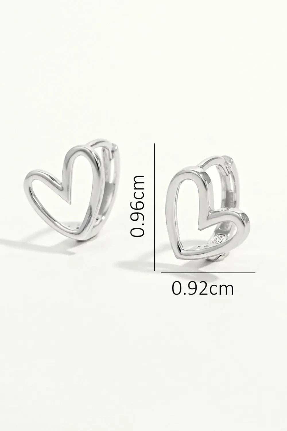 925 Sterling Silver Heart Shape Earrings - Trendsi - Flyclothing LLC