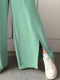 Slit Wide Leg Pants - Trendsi - Flyclothing LLC