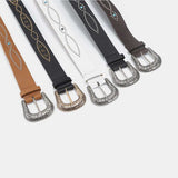 PU Leather Rhinestone Belt - Trendsi - Flyclothing LLC