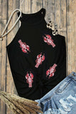 Sequin Lobster Round Neck Tank - Trendsi - Flyclothing LLC