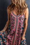 Printed V-Neck Midi Cami Dress - Trendsi - Flyclothing LLC