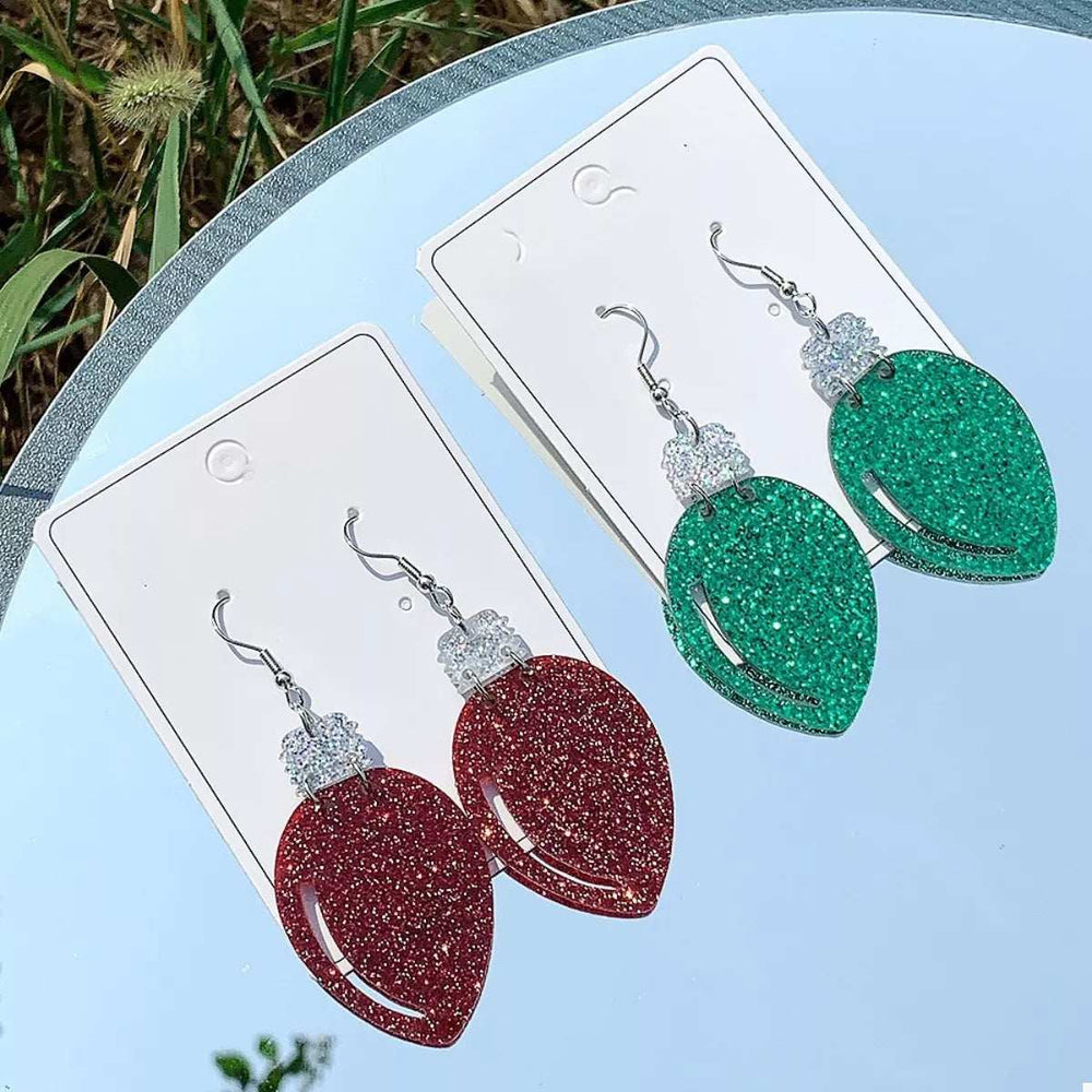 Christmas Glitter Drop Earrings - Trendsi - Flyclothing LLC