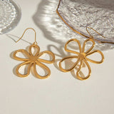 18K Gold-Plated Flower Earrings - Trendsi - Flyclothing LLC