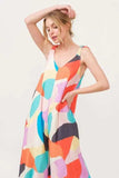 And The Why Tied Shoulder Straps Wide-Leg Geo Print Jumpsuit - Trendsi - Flyclothing LLC