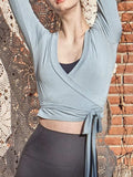 Tied Surplice Long Sleeve Top - Trendsi - Flyclothing LLC