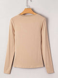 Lace-Trimmed Ruched Detail Long Sleeve T-Shirt - Trendsi - Flyclothing LLC