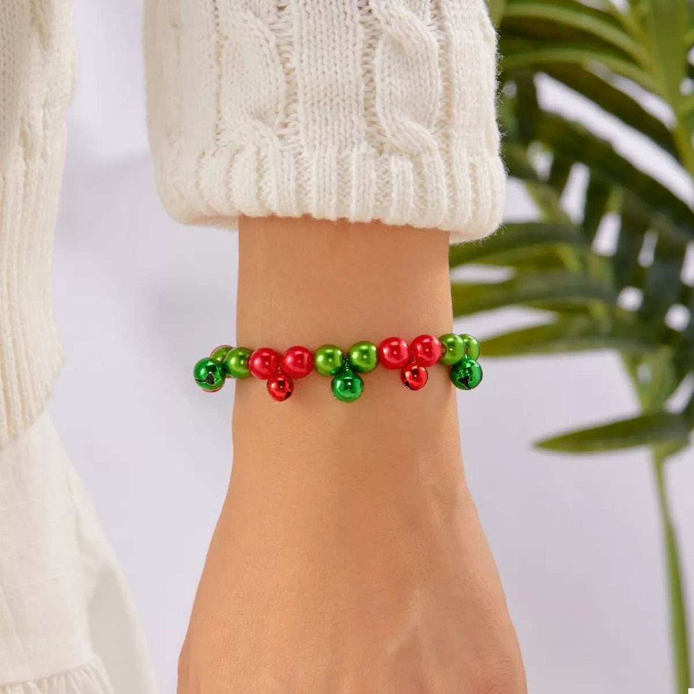 Christmas Holiday Beaded Bell Bracelet - Trendsi - Flyclothing LLC
