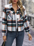 Plaid Button-Up Jacket - Trendsi - Flyclothing LLC