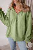 Pocketed Half Zip Dropped Shoulder Hoodie - Trendsi - Flyclothing LLC