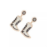 Rhinestone Cowboy Boot Dangle Earrings - Trendsi - Flyclothing LLC