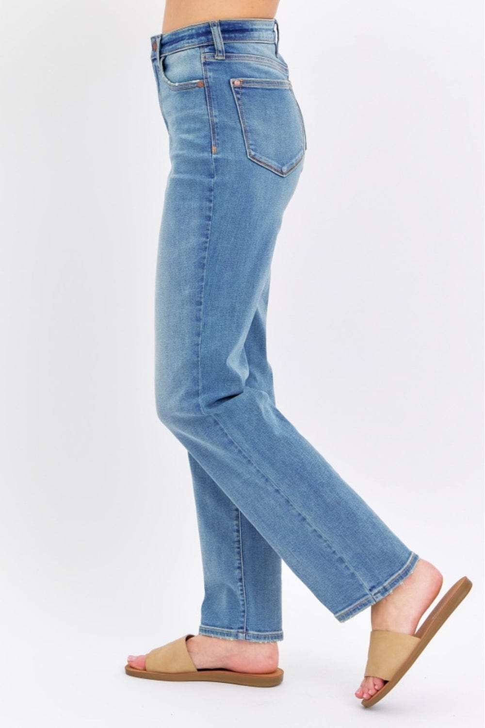 Judy Blue Full Size High Waist Straight Jeans - Trendsi - Flyclothing LLC