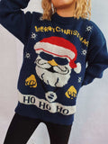 Santa Round Neck Long Sleeve Sweater - Trendsi - Flyclothing LLC