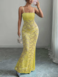 Lace Square Neck Maxi Cami Dress - Trendsi - Flyclothing LLC