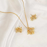 Starburst Gold-Plated Earrings and Necklace Set - Trendsi - Flyclothing LLC