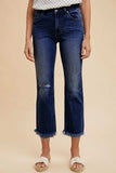 Annie Wear Distressed Raw Hem Straight Leg Cropped Jeans - Trendsi - Flyclothing LLC