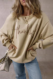 THANKFUL Round Neck Long Sleeve Sweatshirt - Trendsi - Flyclothing LLC