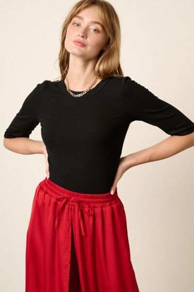 Mittoshop Round Neck Half Sleeve T-Shirt - Trendsi - Flyclothing LLC