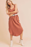 Aemi + Co Round Neck Midi Tank Dress with Pockets - Trendsi - Flyclothing LLC