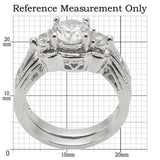 1W002 - Rhodium Brass Ring with AAA Grade CZ in Clear - Alamode - Flyclothing LLC