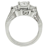 1W002 - Rhodium Brass Ring with AAA Grade CZ in Clear - Alamode - Flyclothing LLC