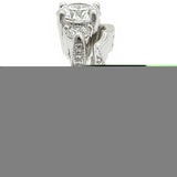 1W002 - Rhodium Brass Ring with AAA Grade CZ in Clear - Alamode - Flyclothing LLC