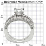 1W004 - Rhodium Brass Ring with AAA Grade CZ in Clear - Alamode - Flyclothing LLC