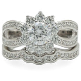 1W008 - Rhodium Brass Ring with AAA Grade CZ in Clear - Alamode - Flyclothing LLC