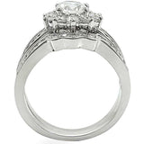 1W008 - Rhodium Brass Ring with AAA Grade CZ in Clear - Alamode - Flyclothing LLC